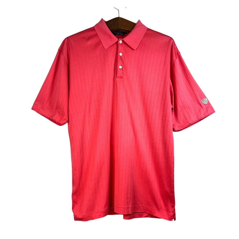 Nike Tiger Woods Collection Polo Shirt Men's Hot Pink Size L Ribbed Golf Preppy